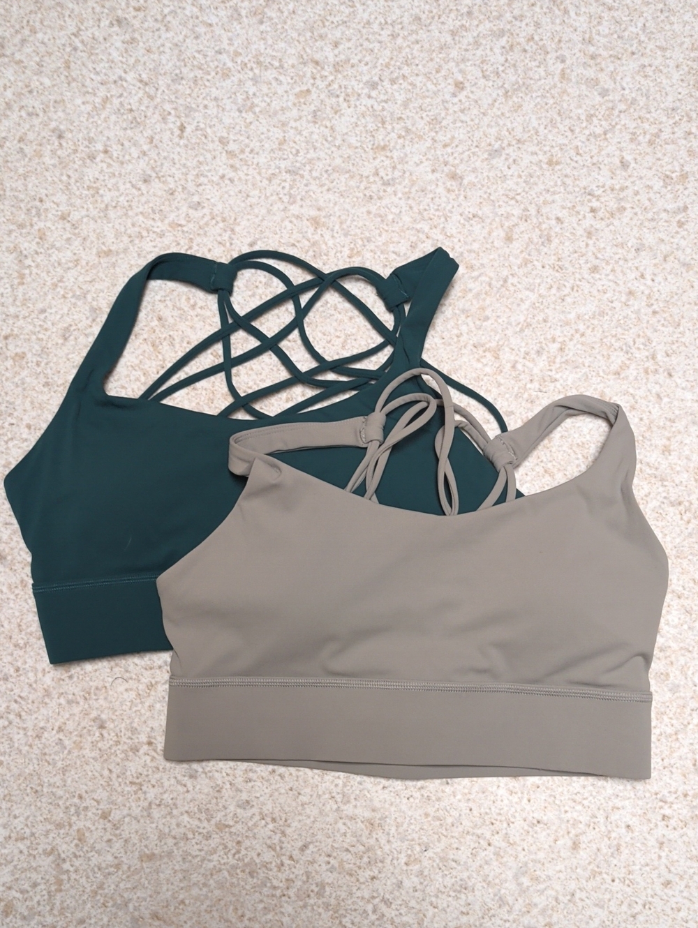 Twi Strappy Bralettes - Taupe and Dark Green Size 10